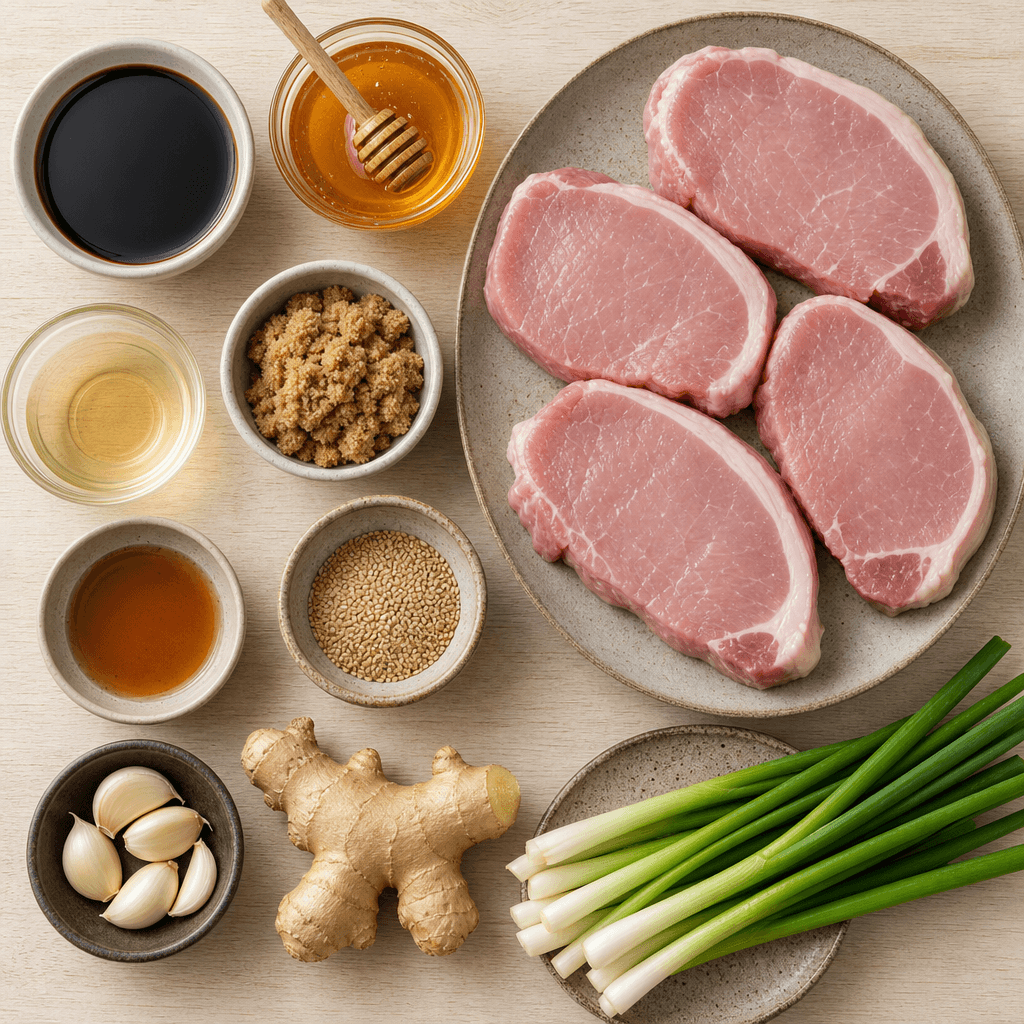 Teriyaki Grilled Pork Chops ingredients