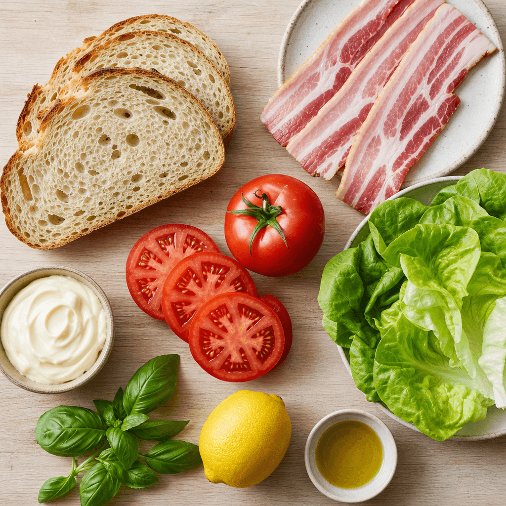 BLT with Basil Mayo on Sourdough ingredients