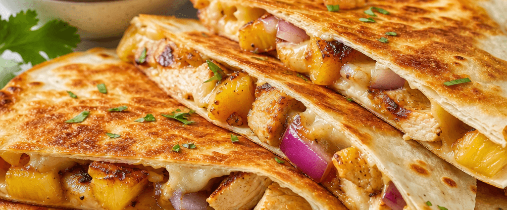 Grilled Pineapple & Chicken Quesadillas