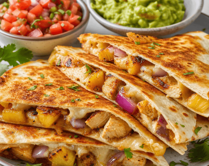 Grilled Pineapple & Chicken Quesadillas