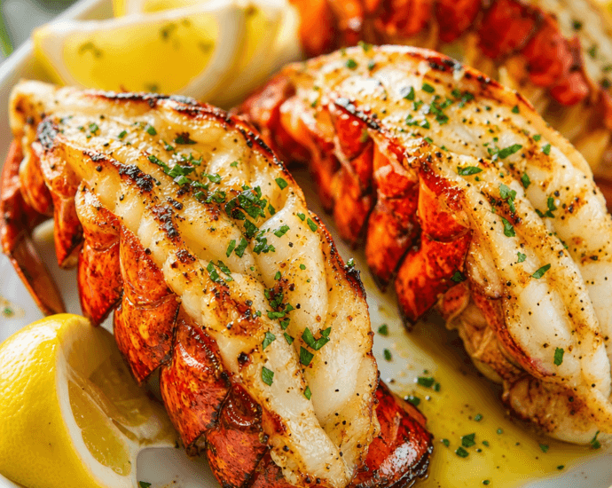 Grilled Garlic Butter Lobster Tails