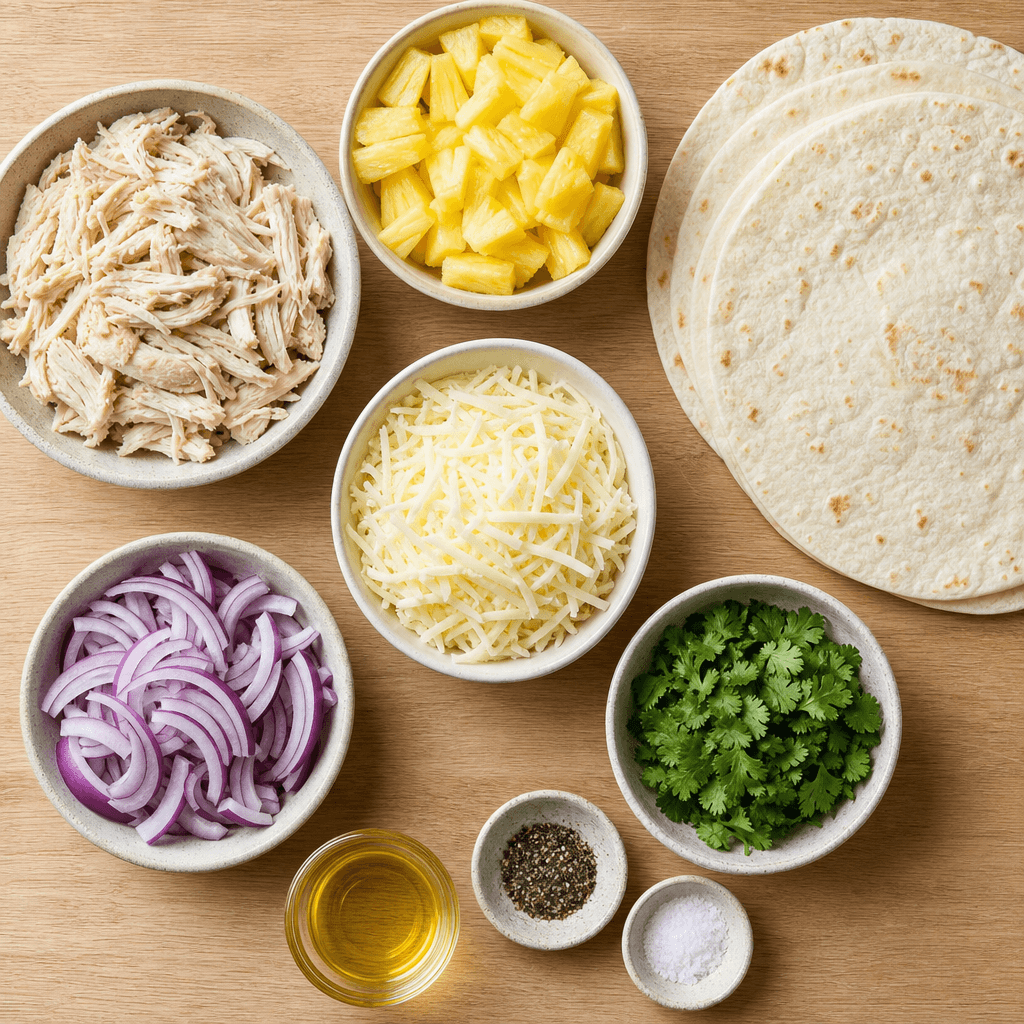 Grilled Pineapple & Chicken Quesadillas ingredients