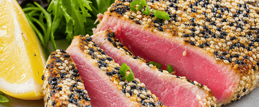 Grilled Tuna Steaks with Sesame Crust