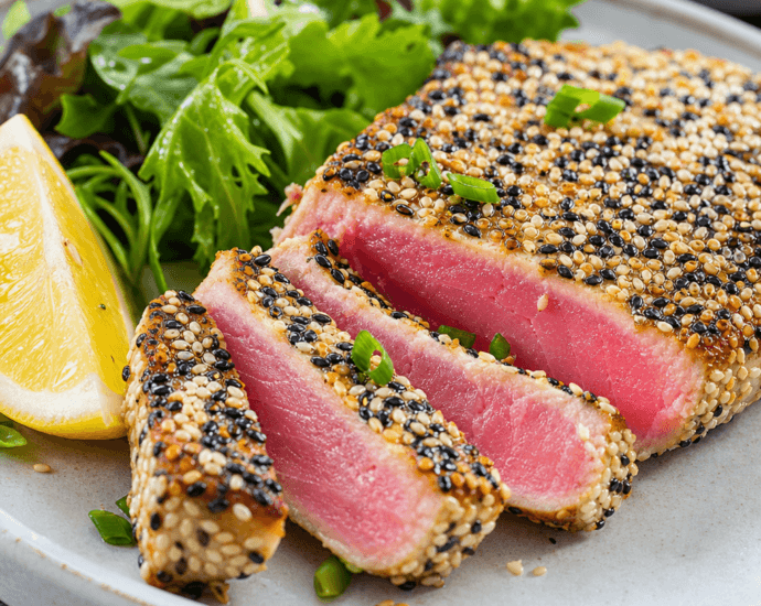 Grilled Tuna Steaks with Sesame Crust