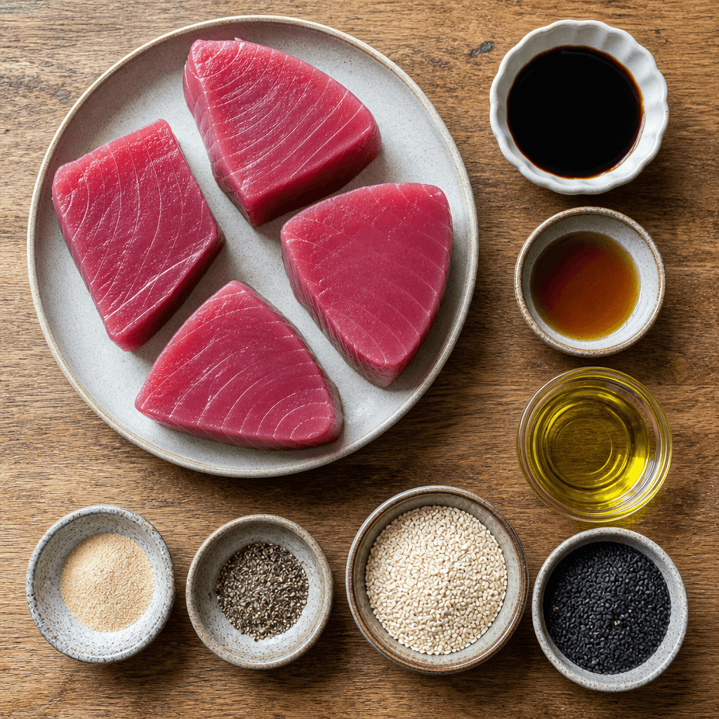 Grilled Tuna Steaks with Sesame Crust ingredients