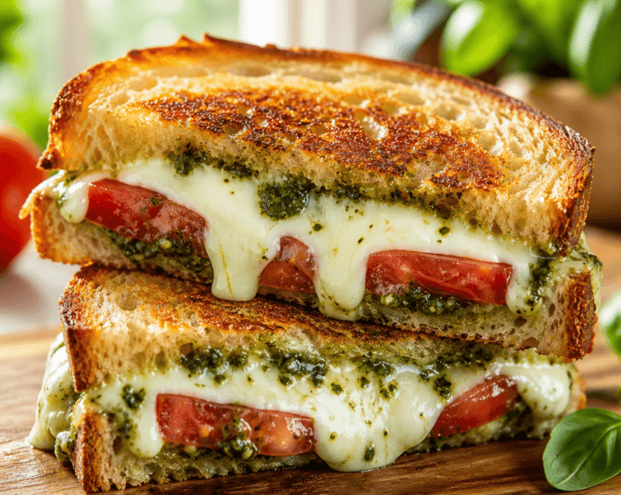 Caprese Grilled Cheese with Pesto