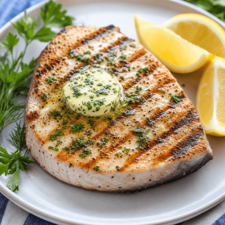 Grilled Swordfish with Herb Butter