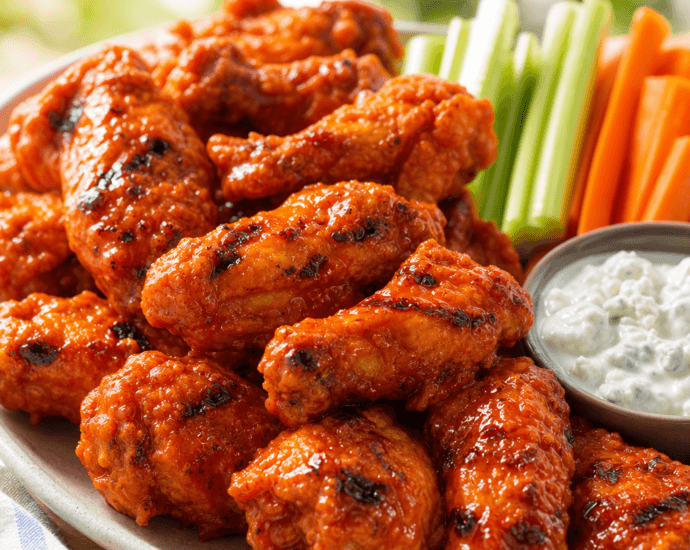 Grilled Chicken Wings with Buffalo Sauce