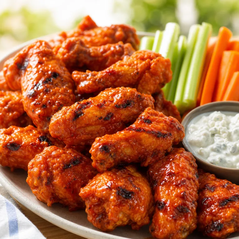 Grilled Chicken Wings with Buffalo Sauce