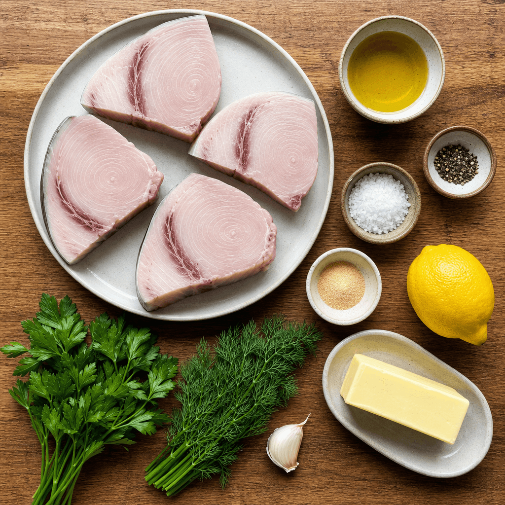 Grilled Swordfish with Herb Butter ingredients