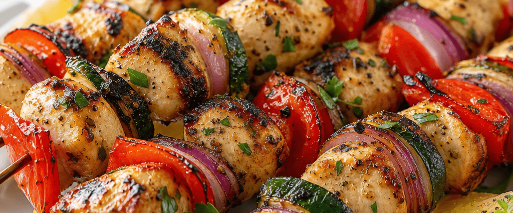 Lemon Herb Grilled Chicken Kabobs