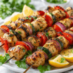 Lemon Herb Grilled Chicken Kabobs