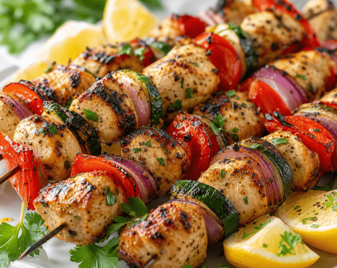 Lemon Herb Grilled Chicken Kabobs
