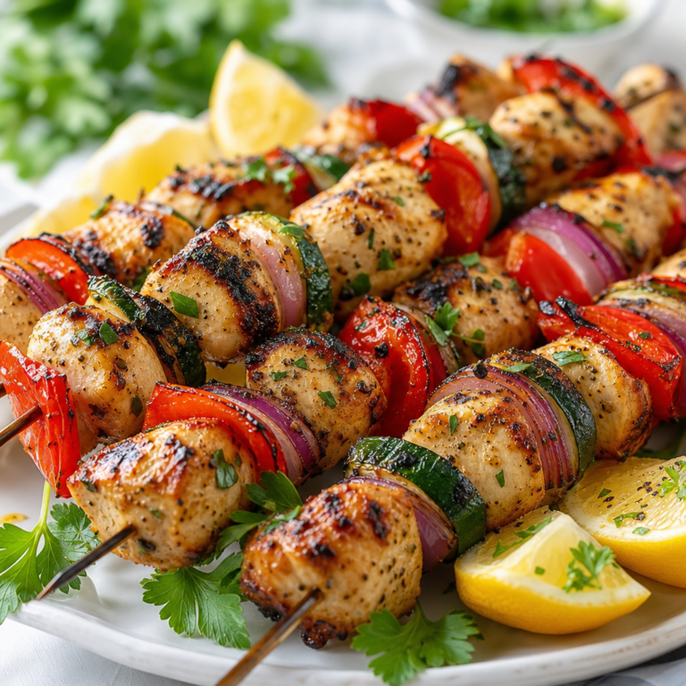 Lemon Herb Grilled Chicken Kabobs