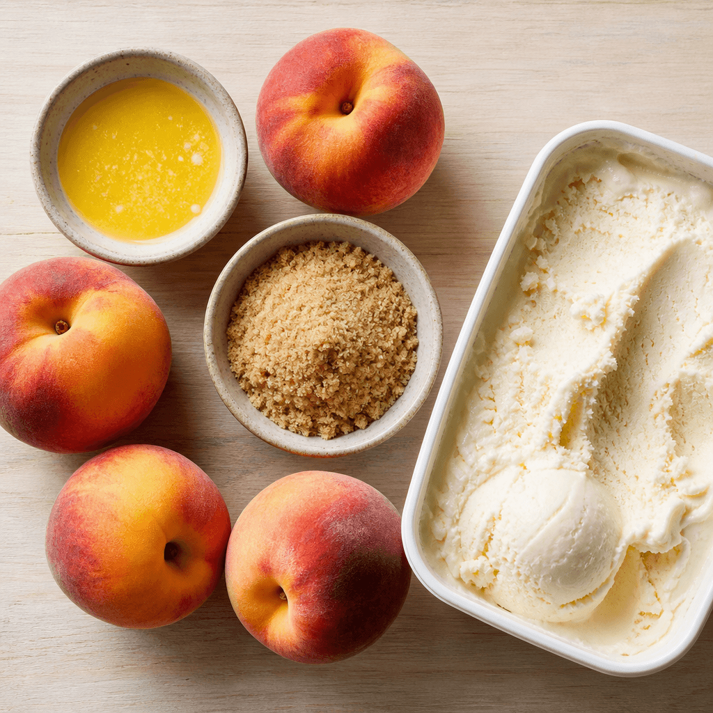 Grilled Peaches with Vanilla Ice Cream ingredients