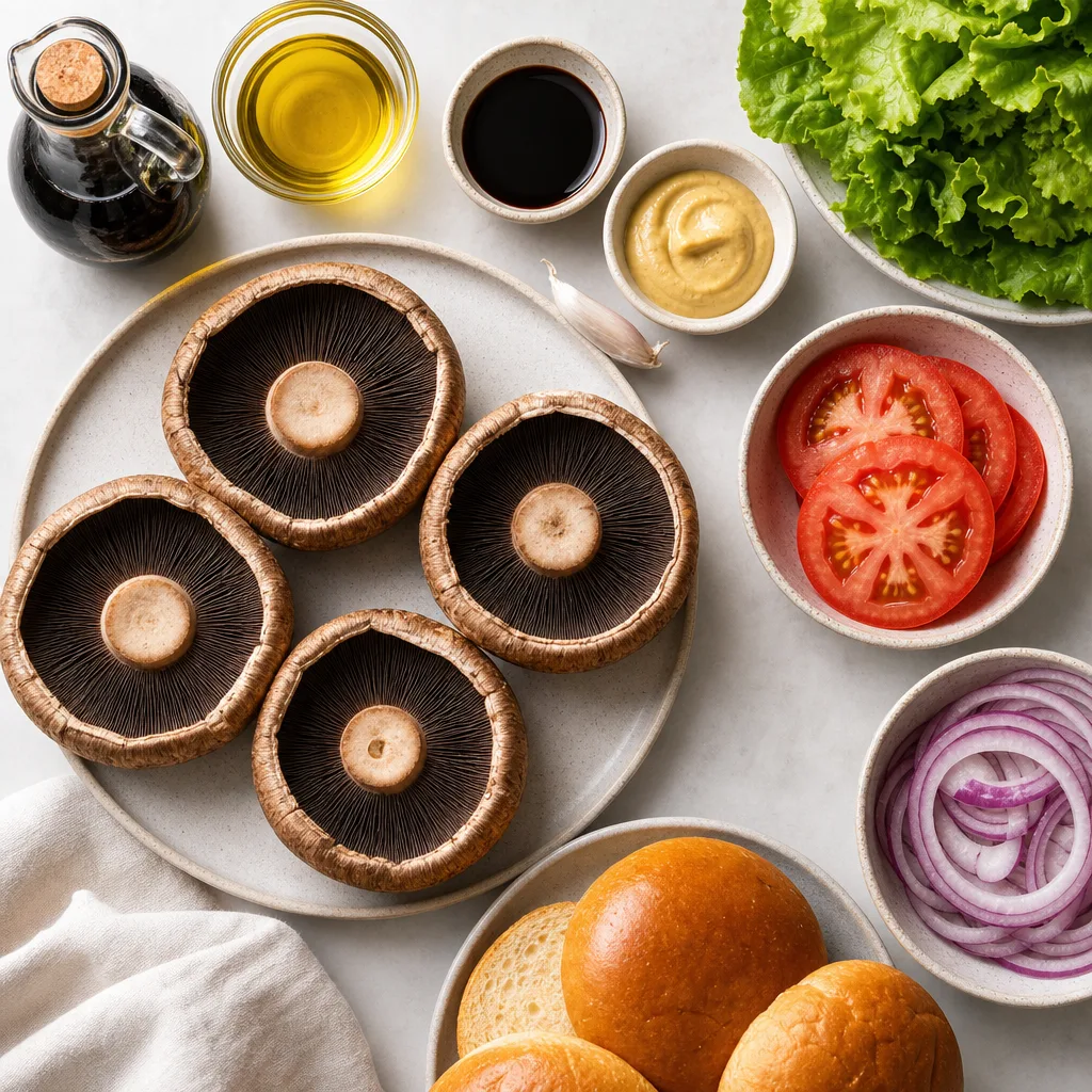 Grilled Portobello Mushroom Burgers ingredients