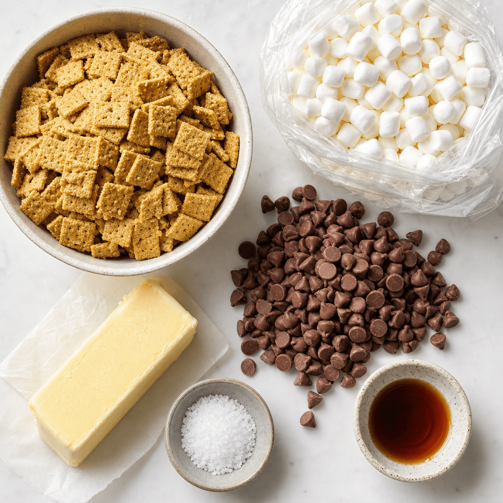 No-Bake S'mores Bars ingredients