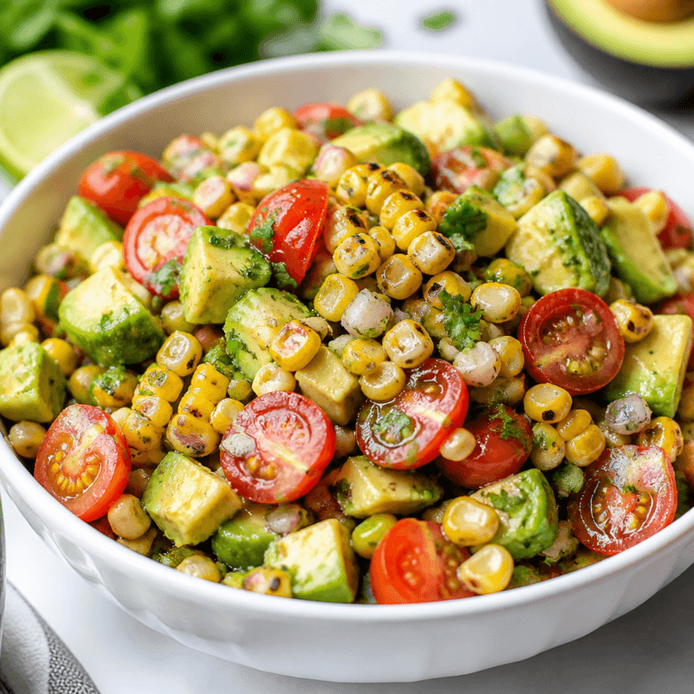 Grilled Corn and Avocado Salad with Lime Vinaigrette