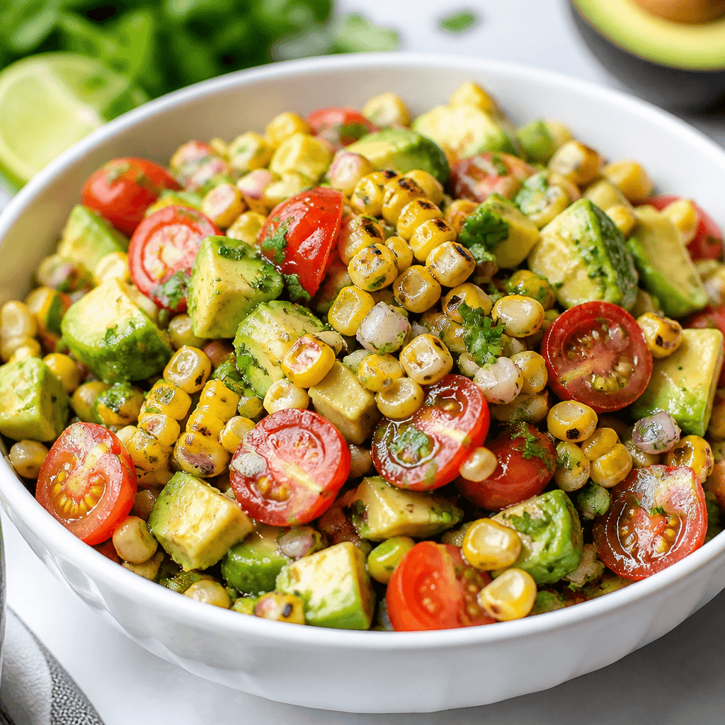 Grilled Corn and Avocado Salad with Lime Vinaigrette