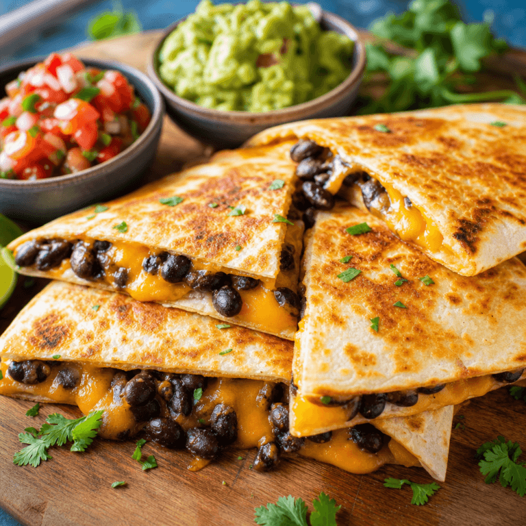 Grilled Black Bean Quesadillas with Cheese