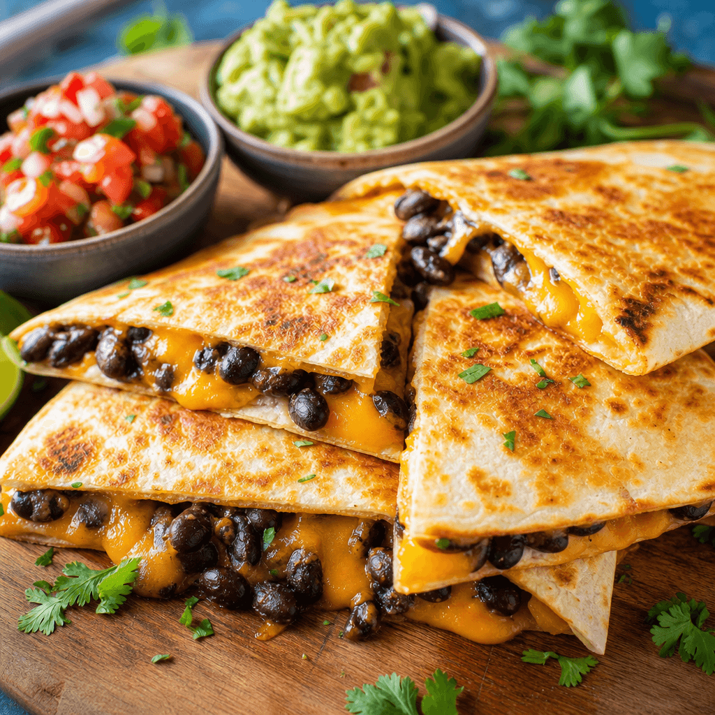 Grilled Black Bean Quesadillas with Cheese