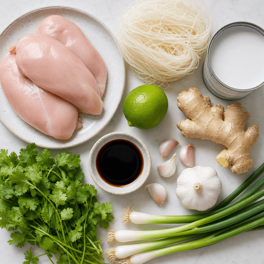 Coconut Lime Chicken Bowls with Rice Noodles ingredients