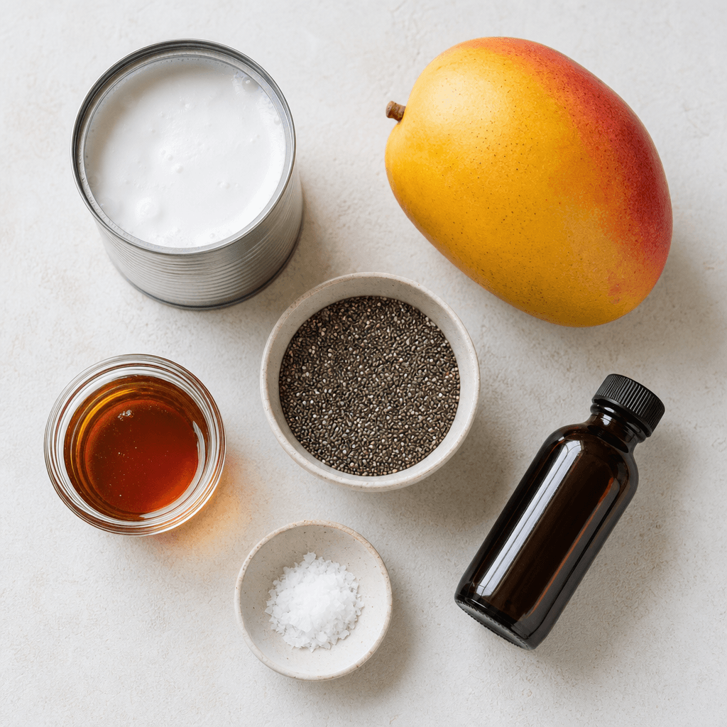 Mango Coconut Chia Pudding ingredients