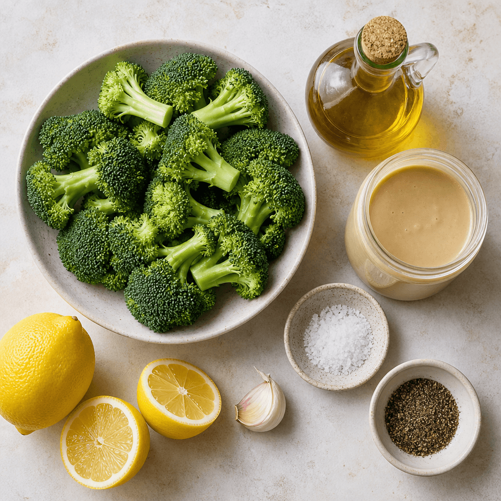 Grilled Broccoli with Lemon Tahini Drizzle ingredients