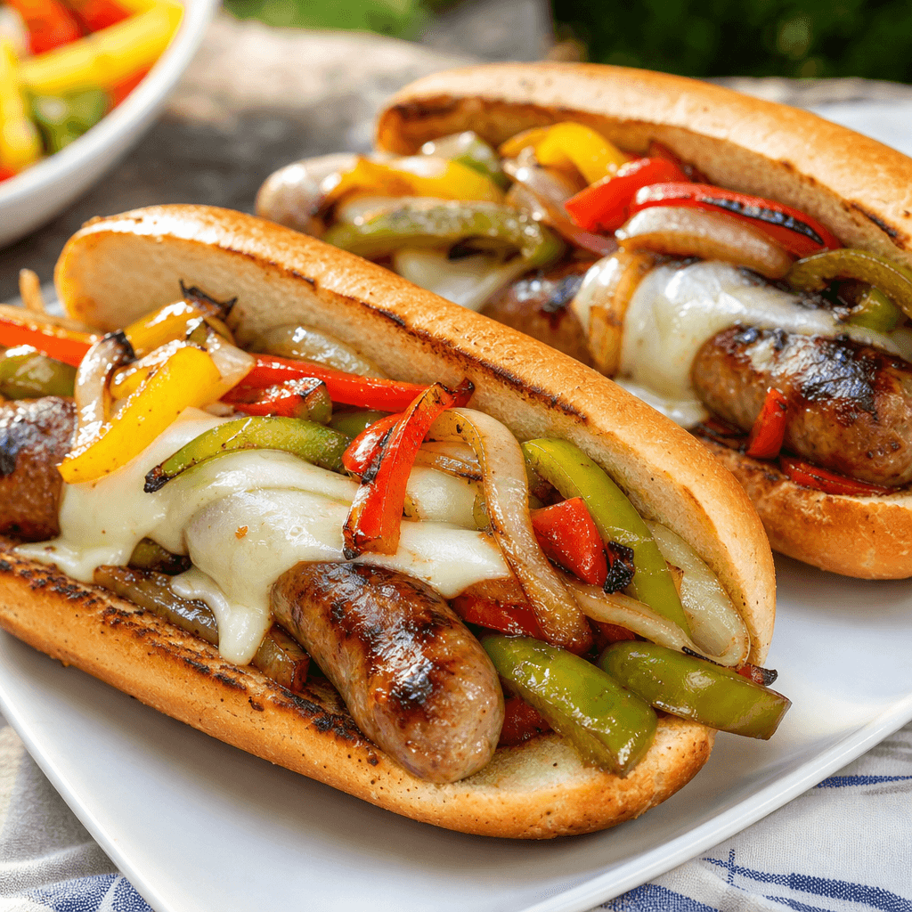 Grilled Sausage and Pepper Hoagies