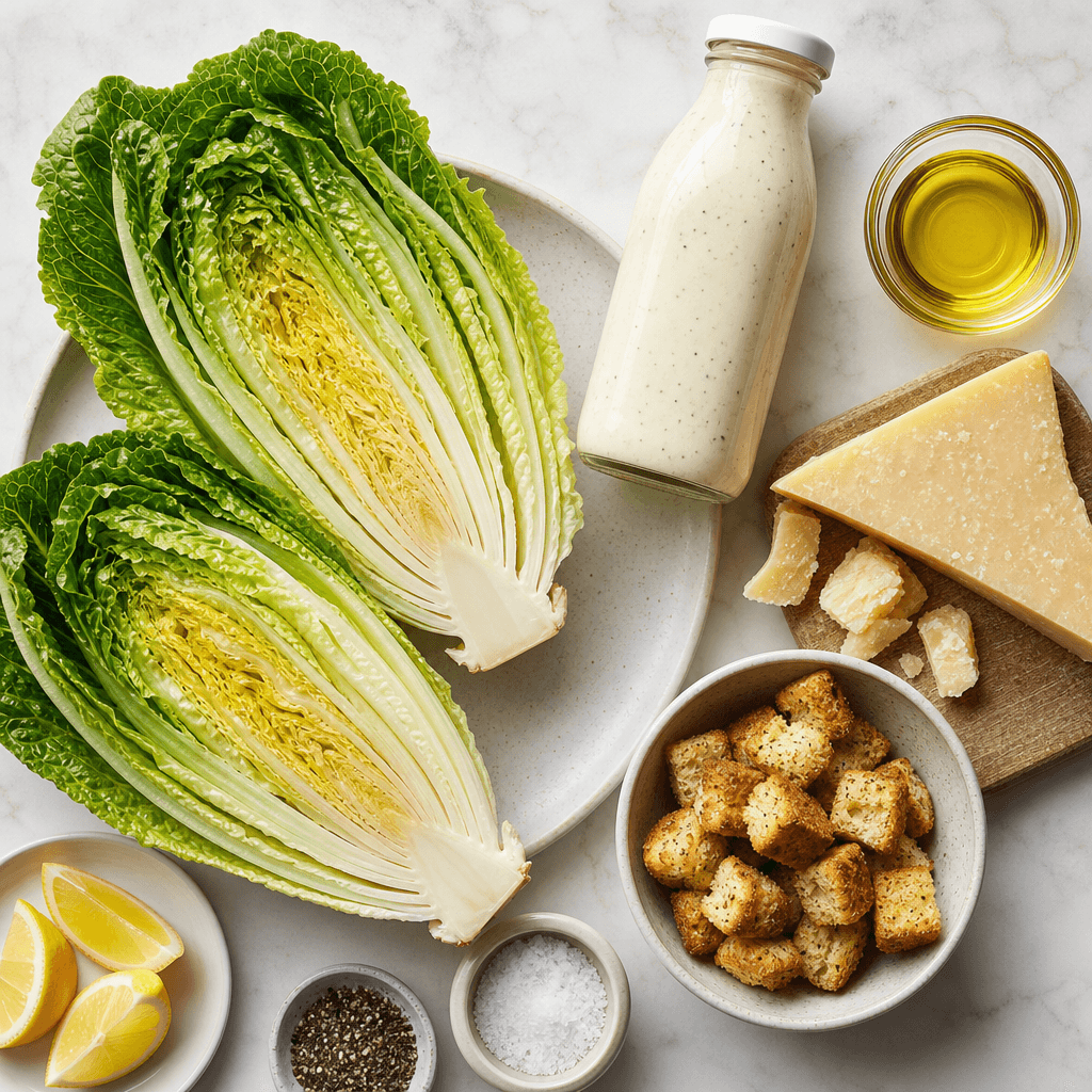 Grilled Romaine Lettuce with Caesar Dressing ingredients