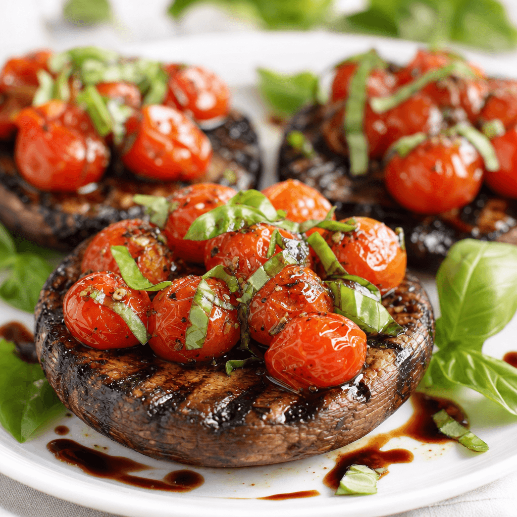 Balsamic Grilled Portobello Caps with Tomatoes