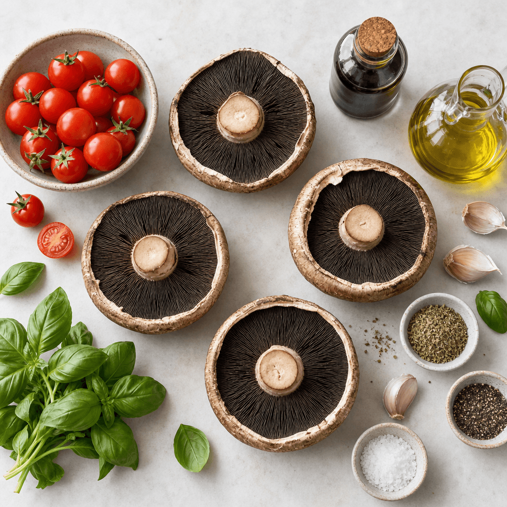 Balsamic Grilled Portobello Caps with Tomatoes ingredients