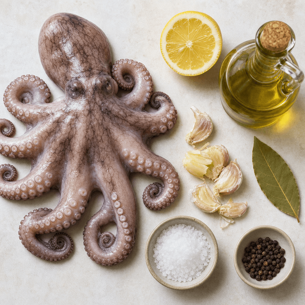Grilled Octopus with Lemon and Olive Oil ingredients