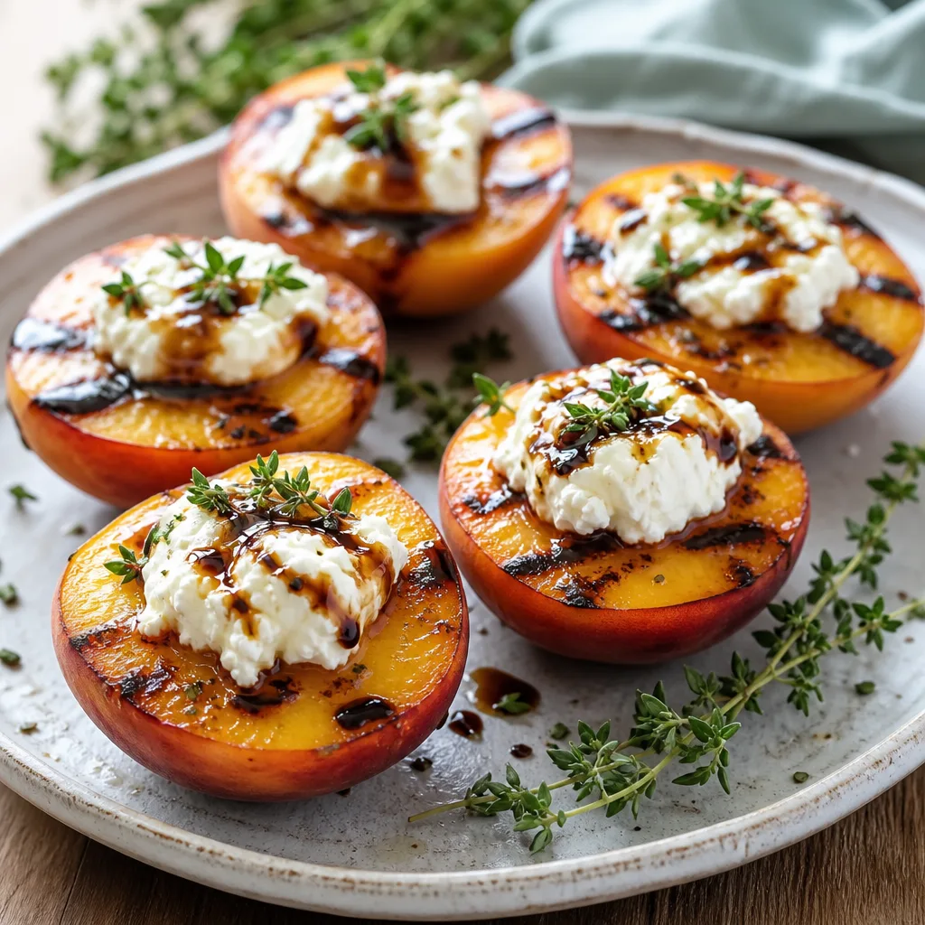 Grilled Peaches with Balsamic Glaze and Goat Cheese