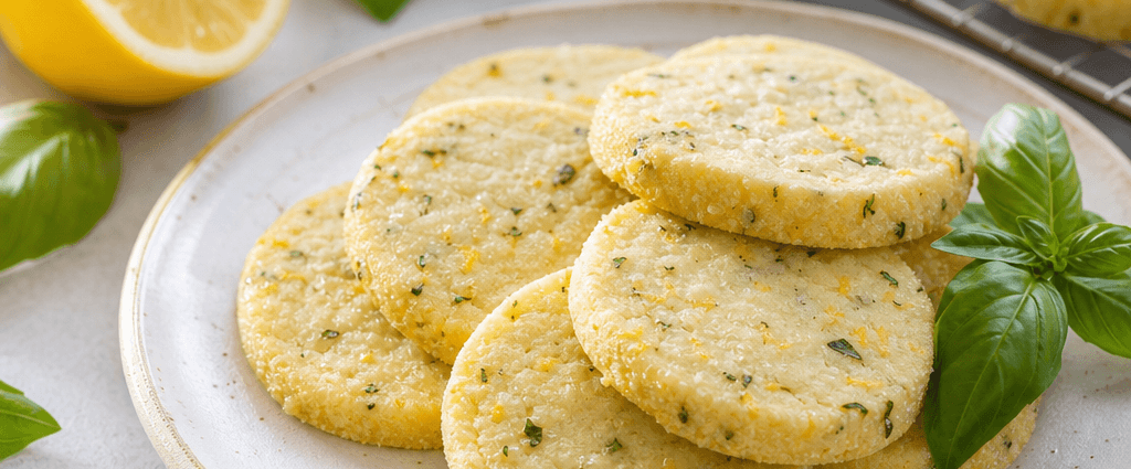 Lemon Basil Shortbread Cookies