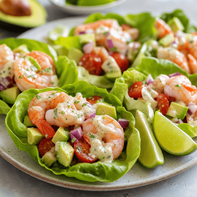 Shrimp and Avocado Lettuce Wraps