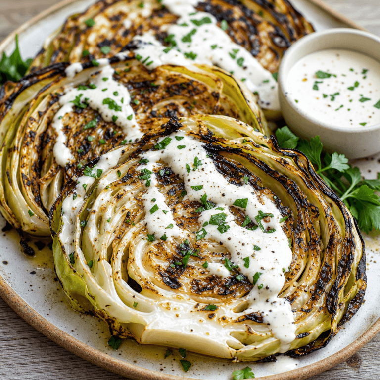 Grilled Cabbage Steaks with Garlic Aioli