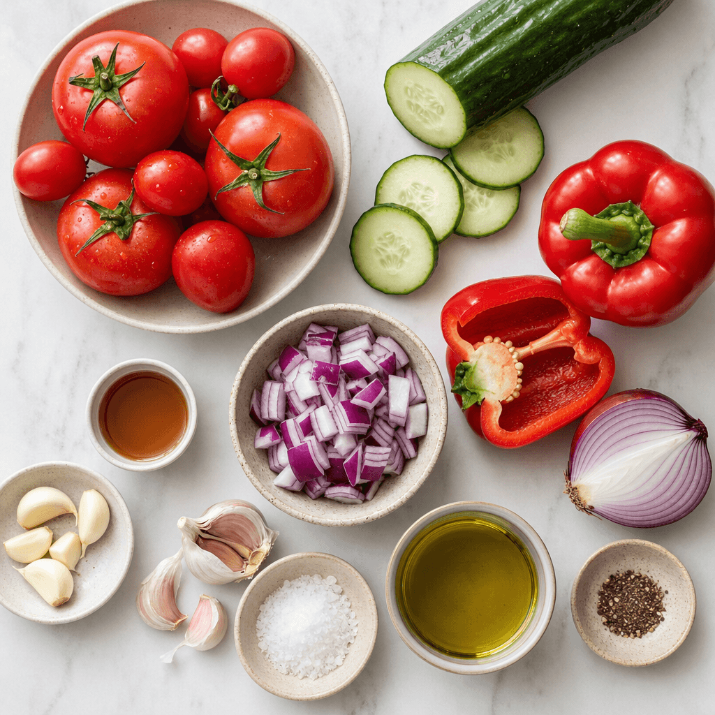 Refreshing Summer Gazpacho Recipe ingredients