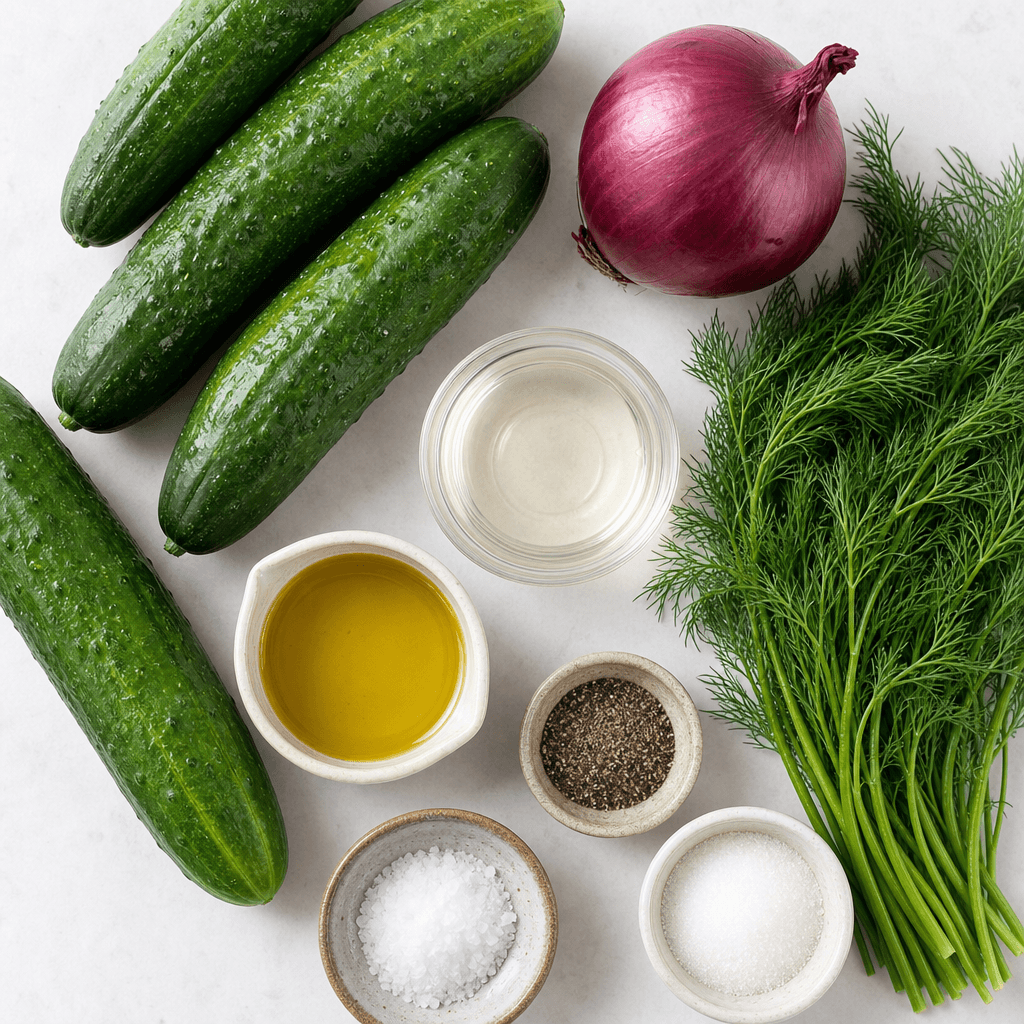 Refreshing Cucumber and Dill Salad for Summer ingredients