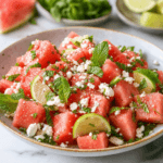 Watermelon Feta Salad with Mint and Lime