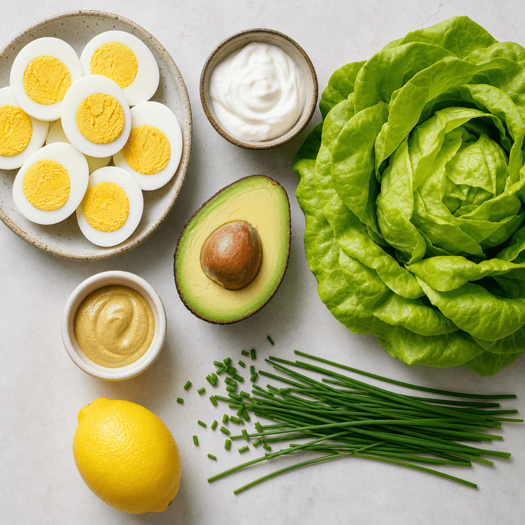 Avocado Egg Salad Lettuce Wraps ingredients