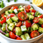 Cucumber, Tomato & Avocado Salad with Lemon Vinaigrette