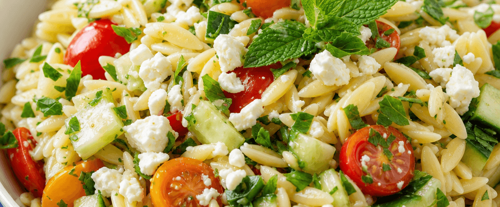 Refreshing Lemon Orzo Salad with Feta and Fresh Herbs