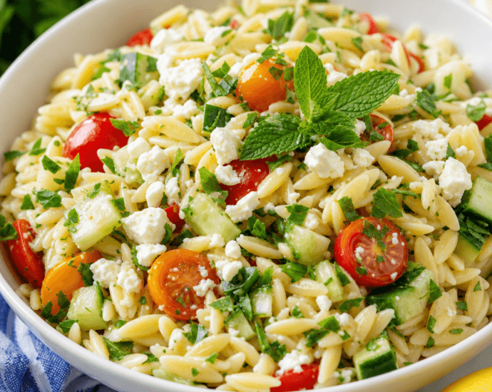 Refreshing Lemon Orzo Salad with Feta and Fresh Herbs