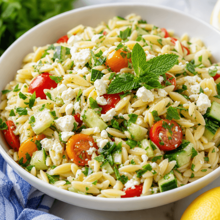 Lemon Orzo Salad with Feta and Fresh Herbs