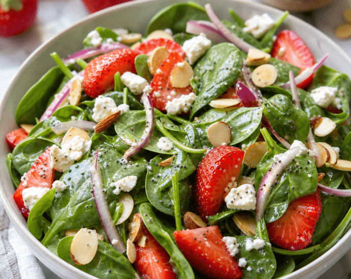 Strawberry Spinach Salad with Poppyseed Dressing