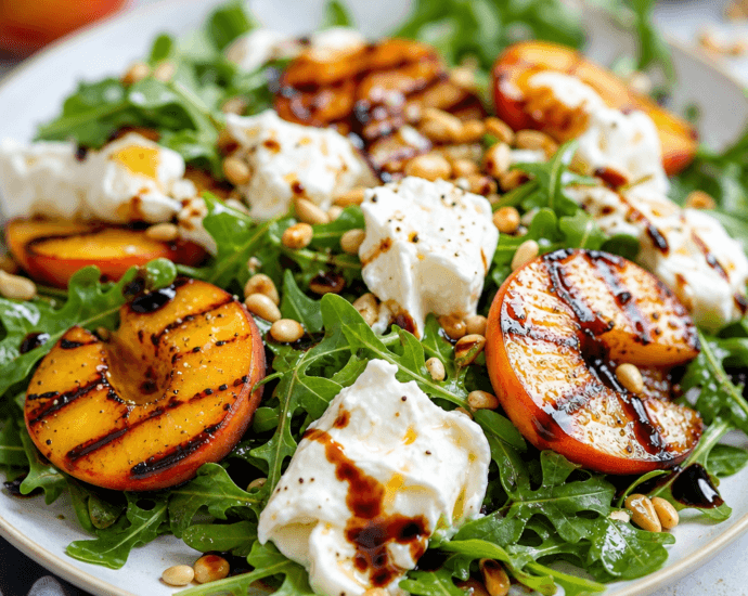 Grilled Peach and Burrata Salad