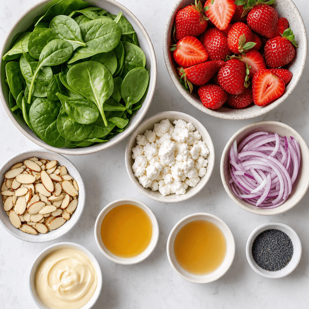 Strawberry Spinach Salad with Poppyseed Dressing ingredients