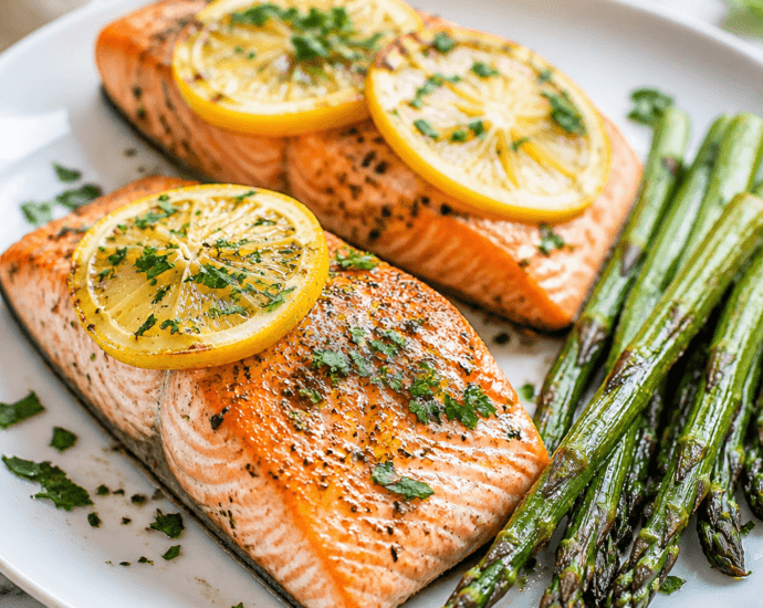 Baked Salmon with Lemon and Asparagus