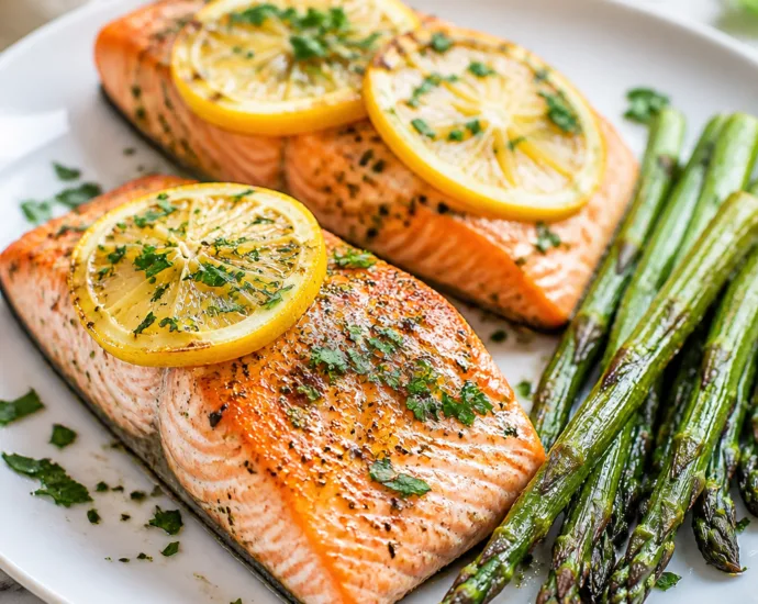 Baked Salmon with Lemon and Asparagus